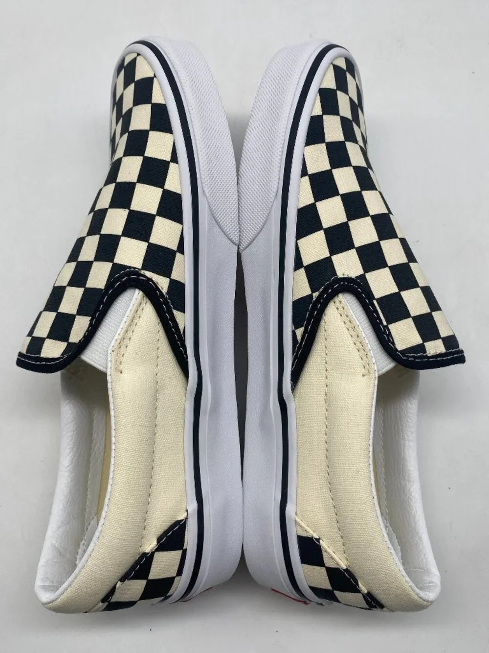 VANS CLASSIC SLIP-ON BLACK/WHITE CHECKERBOARD US MEN SIZE 5.5